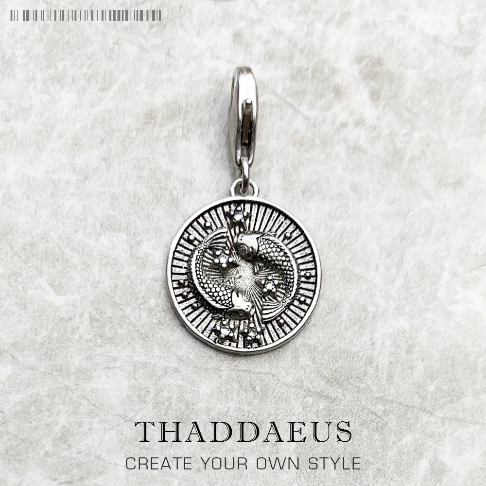 Charm-Anhänger Widder Stier Zwillinge Krebs Löwe Jungfrau Waage Skorpion Sgr Cap Aqu Fische Sternzeichen Vintage Geschenk 925er Sterlingsilber