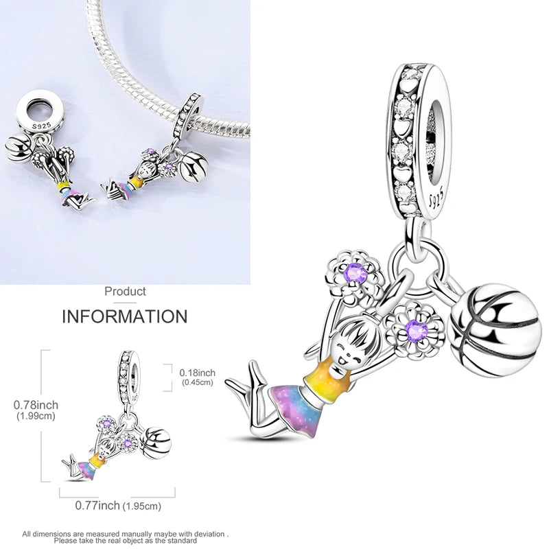 Charms aus 925er-Sterlingsilber, bunt, Sonnenblume, Hund, Jungen, Geschenkartikel, Schmetterling, Flugzeug, Erde, passend für Original-Anhänger, Schmuck, Make-up