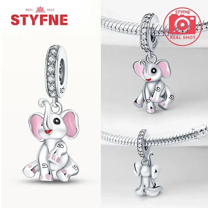 Silber 925 Gold Pyramide Mumie Doppel Charm Elefant Perlen passen Original Armband DIY edlen Schmuck Zubehör für Frauen Geschenke