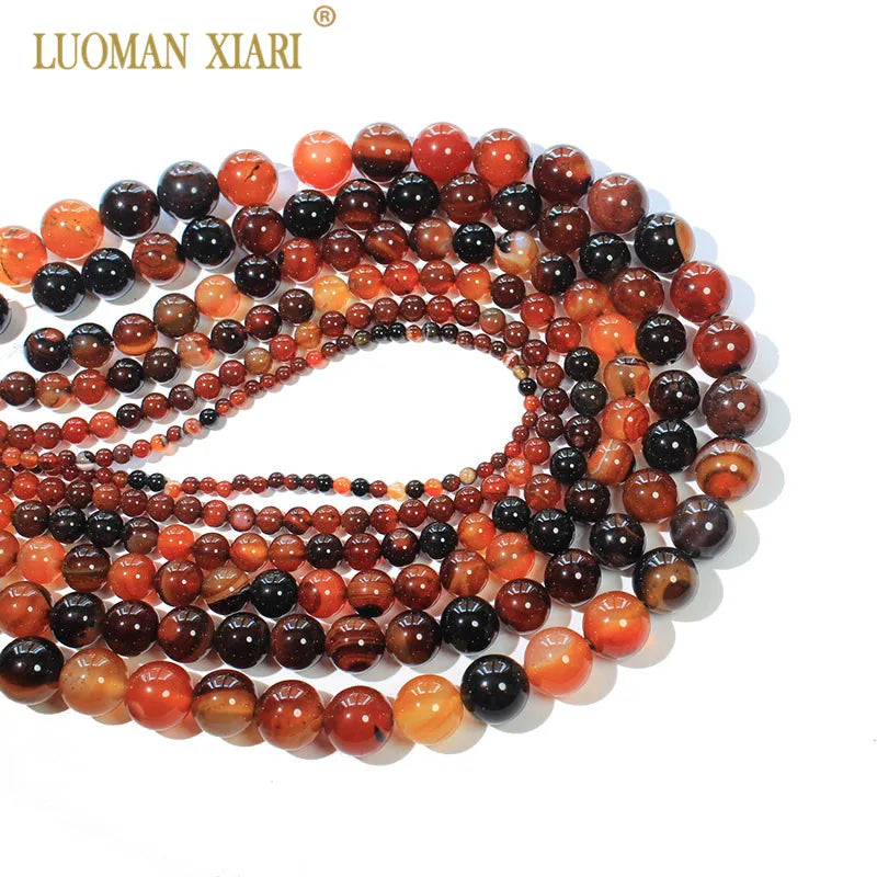 Großhandel Schwarz Onyx Achat Runde Naturstein Perlen Für Schmuck Machen DIY Armband Halskette Charms 4/6/8/10/12/mm Strang 15''