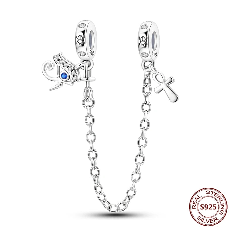Sicherheitskette Libelle Schmetterling 925er Sterlingsilber Original Marienkäfer Kolibri Charm DIY Schmuckherstellung für Armband Armreif