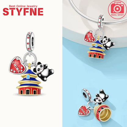 Neue Charms aus 925er Silber, griechischer Tempel, Pariser Turm, London, Big Ben, Perlenanhänger, passend für Original-Armbänder, DIY, kultureller edler Schmuck, Geschenk