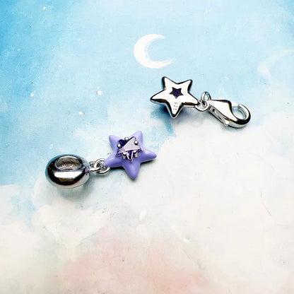 Violette Emaille Stern Anhänger baumeln Charme heiß verkaufen Europa Mode europäische Sterling Silber trend iges Geschenk für Frauen