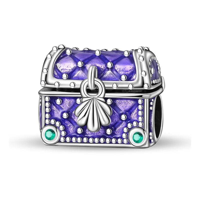 Lila Serie 925 Sterling Silber Maiglöckchen Rose Meerjungfrau Hexenhut Charm Passend für DIY Armband Halskette Charmante Geschenke