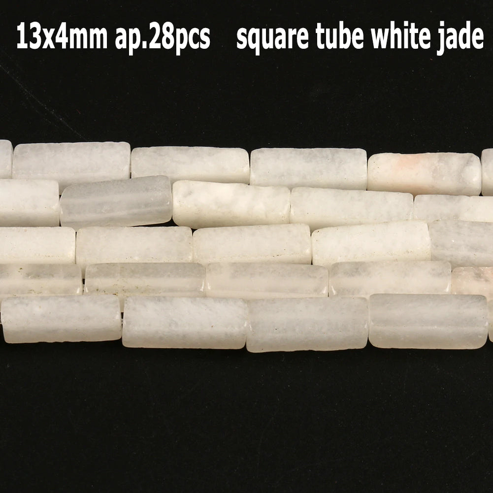 44 Arten weiße Chalcedon-Jade-Achat-Perle, Naturstein, Rondelle-Würfel, facettierte lose Perlen für Schmuckherstellung, Armbänder, Zubehör