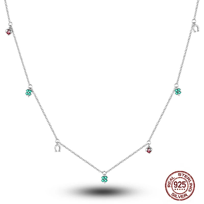 925 Sterling Silber blau Teufel Augen Palme Original Halskette Einhorn überlappen runde funkelnde Anhänger für Frauen Luxus Schmuck Geschenk