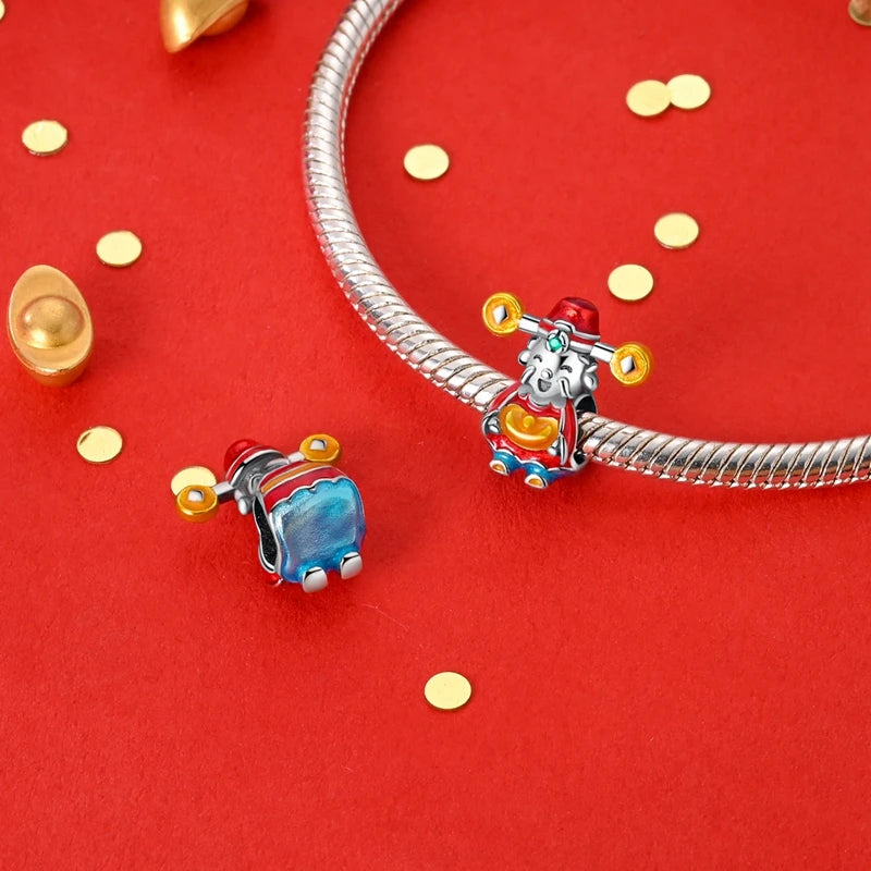 Passend für Original-Armbänder DIY 925 Silber Chinesischer Stil Drachen Glückskatze Charm-Perlen Frühlingsfest Schmuck Geschenk