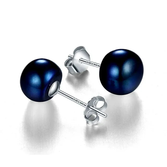Heng sheng echte Süßwasser weiße Perle Ohrringe Modeschmuck Silber Ohr stecker für Frauen Super Deal mit Geschenk box