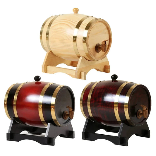 1,5 l/3l Holzfass Retro Whisky Fass Rotwein Eimer Großraum Vorrats behälter mit Wasserhahn Weinher stellung Zubehör