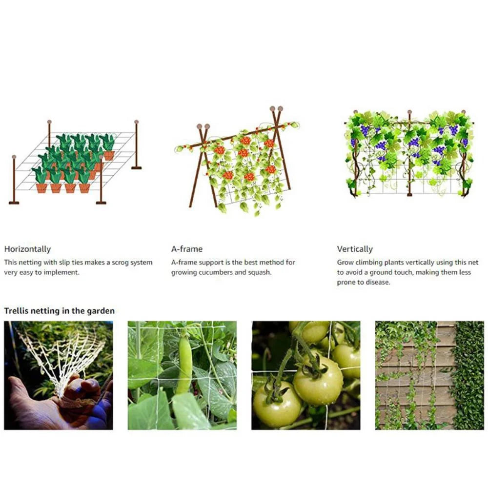 Kletternetz für Gartenbaupflanzen, gewebtes Netz aus Polyester, geeignet für andere Kletterpflanzen wie Tomaten, Bohnen, Trauben usw