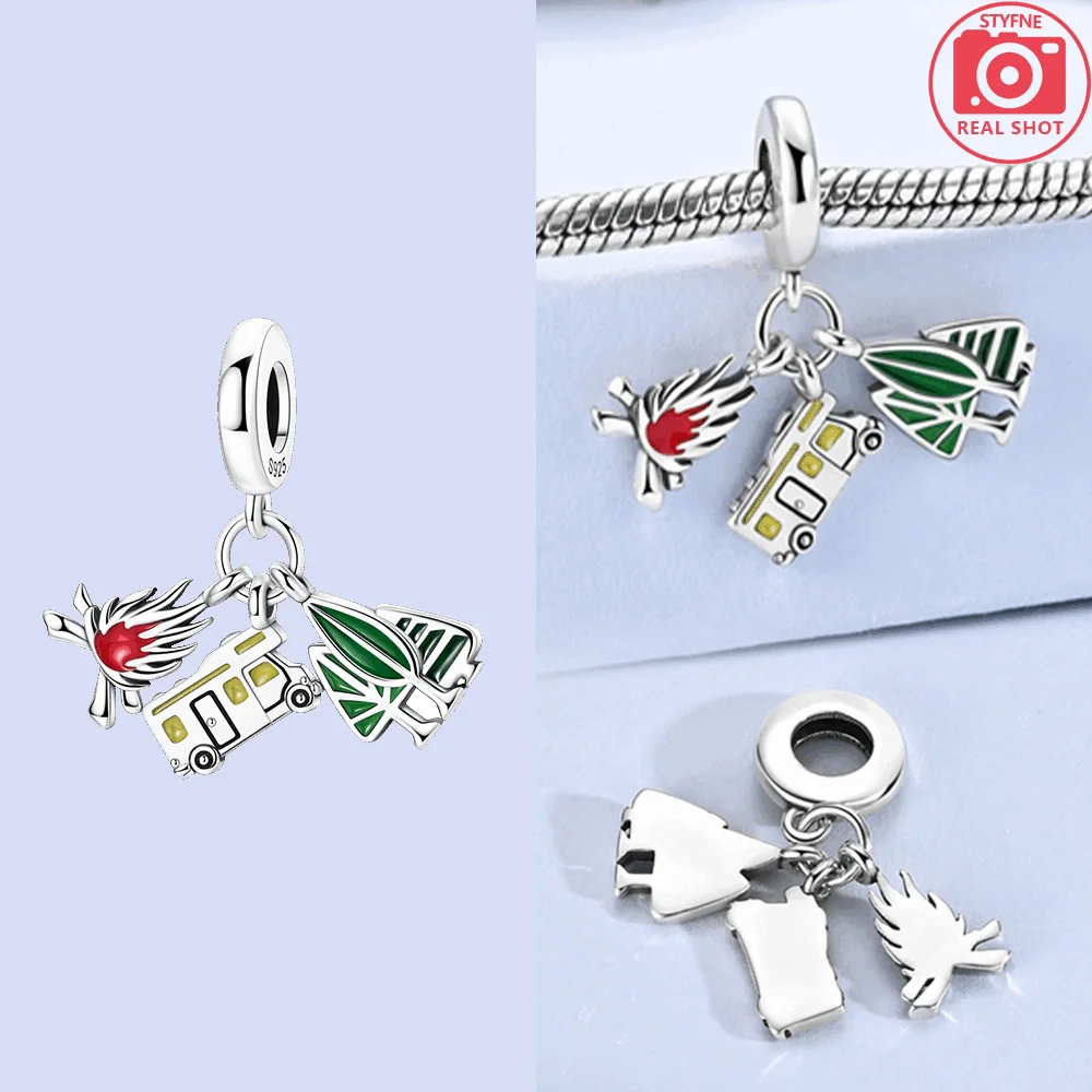 Sterling Silber 925, Fantasie, buntes Herz, Charm-Planeten-Anhänger, Perlen, passend für Original-Armband, Perle für Frauen, edler Schmuck, Geschenk