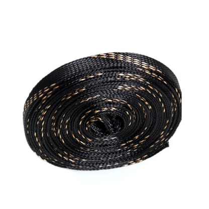 20/100M Schwarzgoldener PET-Geflechtschlauch 4-20mm Dehnbare Kabelummantelung zum Schutz und zur Isolierung von Kabelbäumen