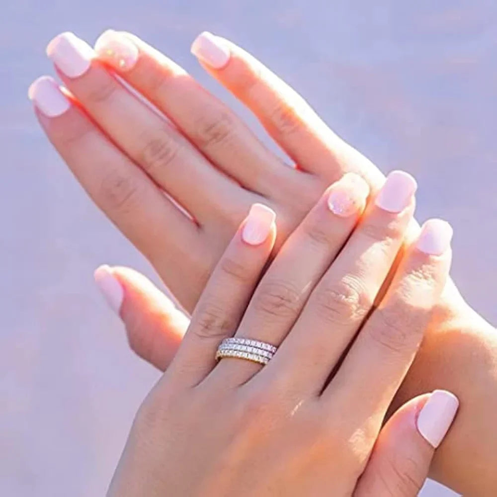 Trumium 2 mm echtes S925-Sterlingsilber, Ehering, Zirkonia, volle Ewigkeit, stapelbar, Verlobungsringe für Frauen und Mädchen, Geschenke