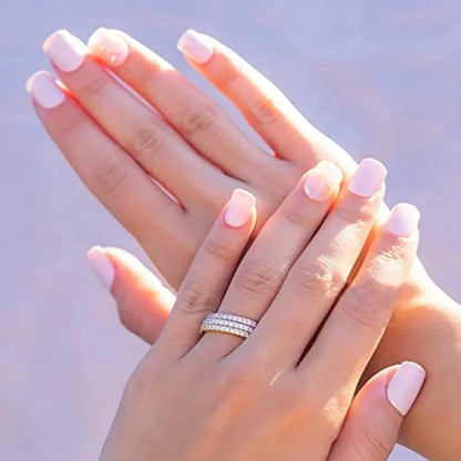 Trumium 2 mm echtes S925-Sterlingsilber, Ehering, Zirkonia, volle Ewigkeit, stapelbar, Verlobungsringe für Frauen und Mädchen, Geschenke