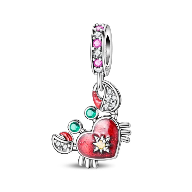 Beliebter Charm-Anhänger aus 925er-Sterlingsilber mit Delfin, sicherer Kette, Muschel und Qualle, passend für Armbänder, exquisites Strandparty-Geschenk