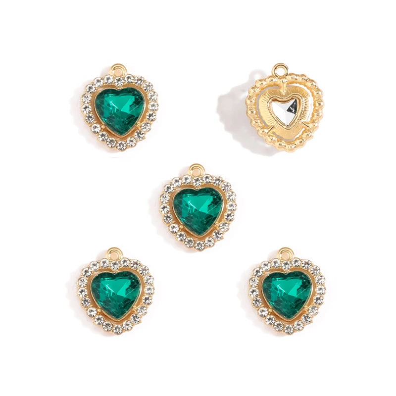 10 stücke Mehrfarbige Herz harz Kristall Strass Liebe Anhänger Dekoration Handwerk DIY Für Die Herstellung Von Ohrringe Halskette Schmuck W484