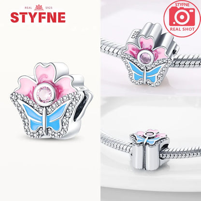 Neue Silber 925 Blaue Libelle Schmetterling Charms Perlen Fit Original Armband für Frauen DIY Edlen Schmuck Zubehör Perlen Geschenke