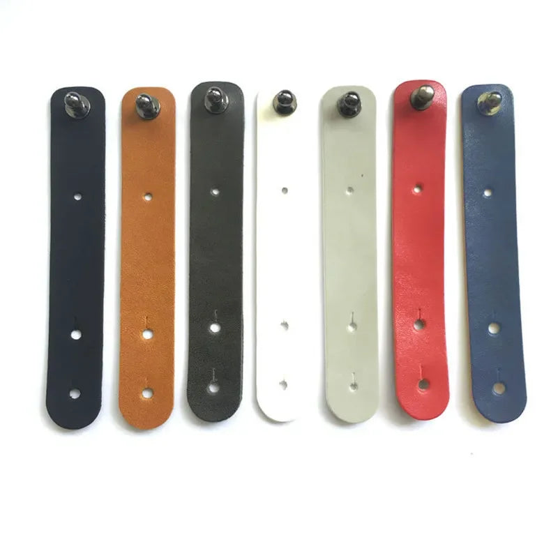 1Pc Leder Kabel Wickler Power Linie Daten Schnalle Kabelbinder Ohrstöpsel Kopfhörer Abnehmbare Anti-Verlust Reel Linie kabel Management