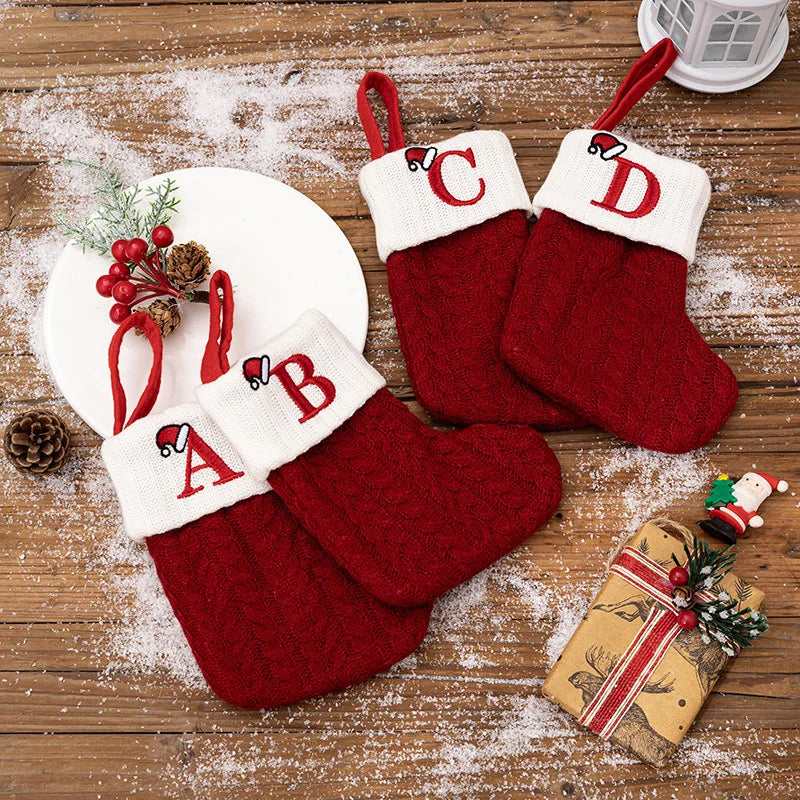 Roter Hut, Buchstabe, Weihnachtssocken, Navidad, Natal, Weihnachtsbaum, Strumpf, Ornament, Geschenk, Stricken, Schneeflocke, Weihnachtsdekoration 2024