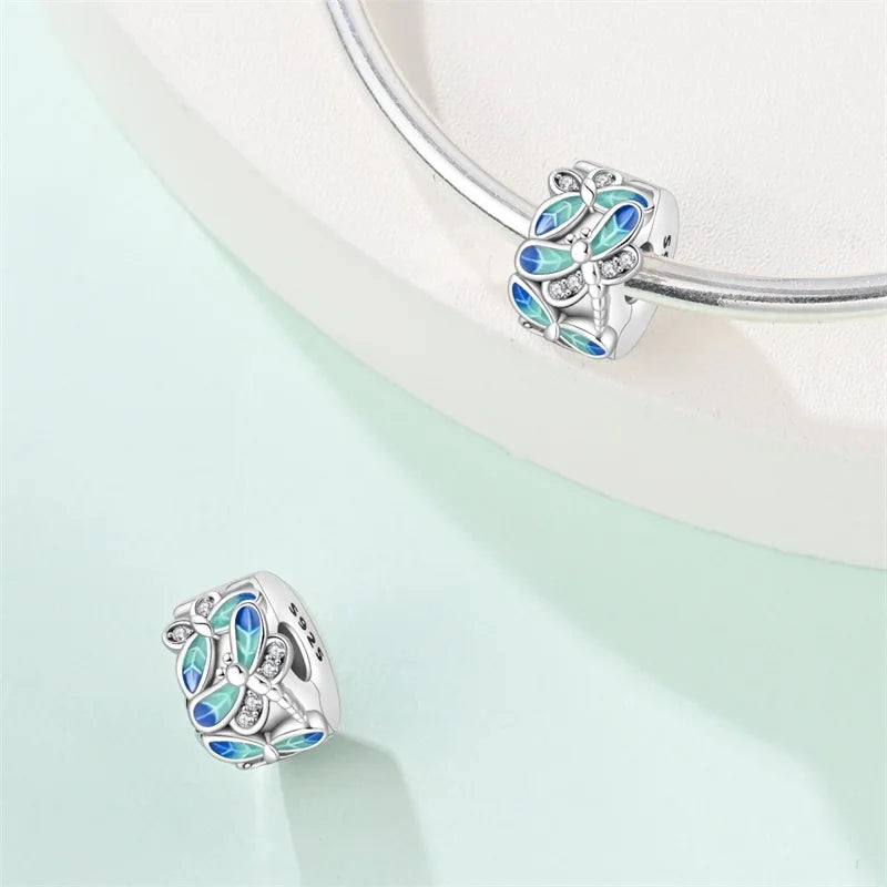 Charms aus 925er Silber, Schmetterling, Libelle, Blumen, Sterne, Mond, Teufelsauge, Abstandsperlen, passend für Qikaola 925 Original-Armbänder, DIY-Schmuck
