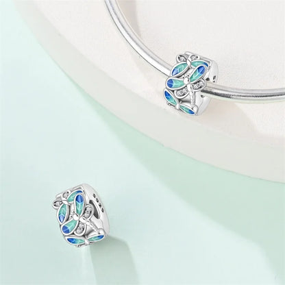 Charms aus 925er Silber, Schmetterling, Libelle, Blumen, Sterne, Mond, Teufelsauge, Abstandsperlen, passend für Qikaola 925 Original-Armbänder, DIY-Schmuck