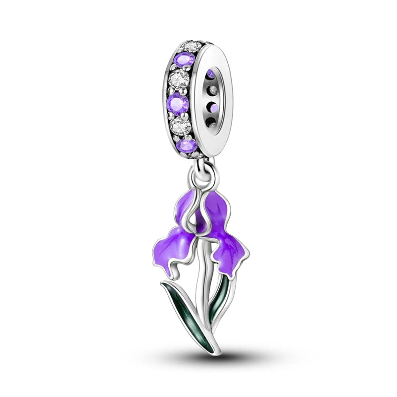 Sicherheitsketten aus 925er-Sterlingsilber, violette Serie, Schmetterling, Widder, Zwillinge, passend für Original-Armbänder, DIY-Schmuckherstellung, Geschenk für Frauen
