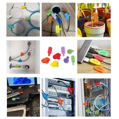 8–24 farbige Kabeletiketten, Kabelbinder, wiederverwendbar, mit beschreibbarem Etikett, Kabeletiketten, Kabel- und Kabeletiketten, einfache Identifizierung