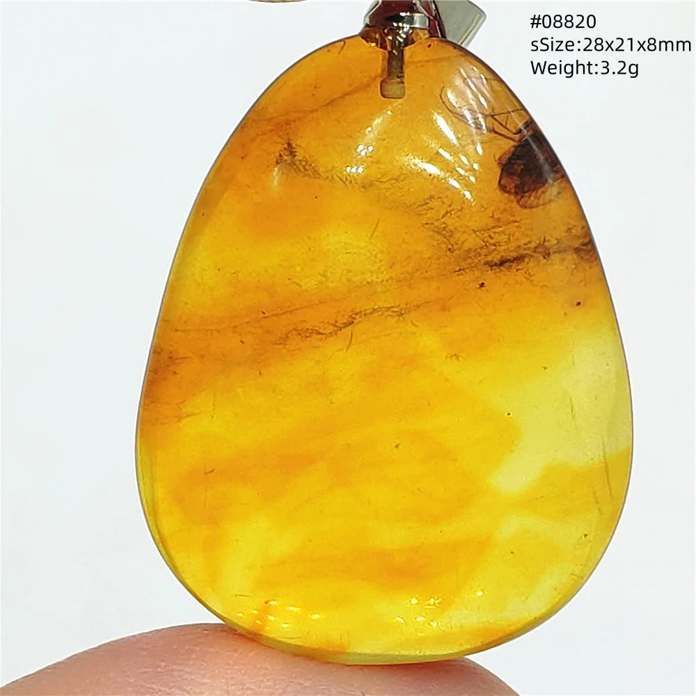 Natürlicher Bernstein-Anhänger Blumenförmiger Gelber Baltischer Bernstein Damen Herren Schmuck Reiki-Stein Burma AAAAAAA