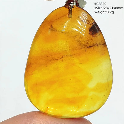 Natürlicher Bernstein-Anhänger Blumenförmiger Gelber Baltischer Bernstein Damen Herren Schmuck Reiki-Stein Burma AAAAAAA