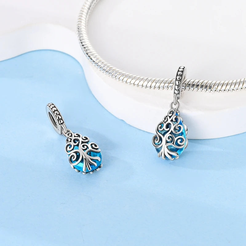 Neu im 925er-Sterlingsilber, Charms-Perlen, blaues Herz, Schlange, Delfin, Anhänger, Schmuck, passend für Original-925-Armbänder für Frauen, DIY-Geschenk