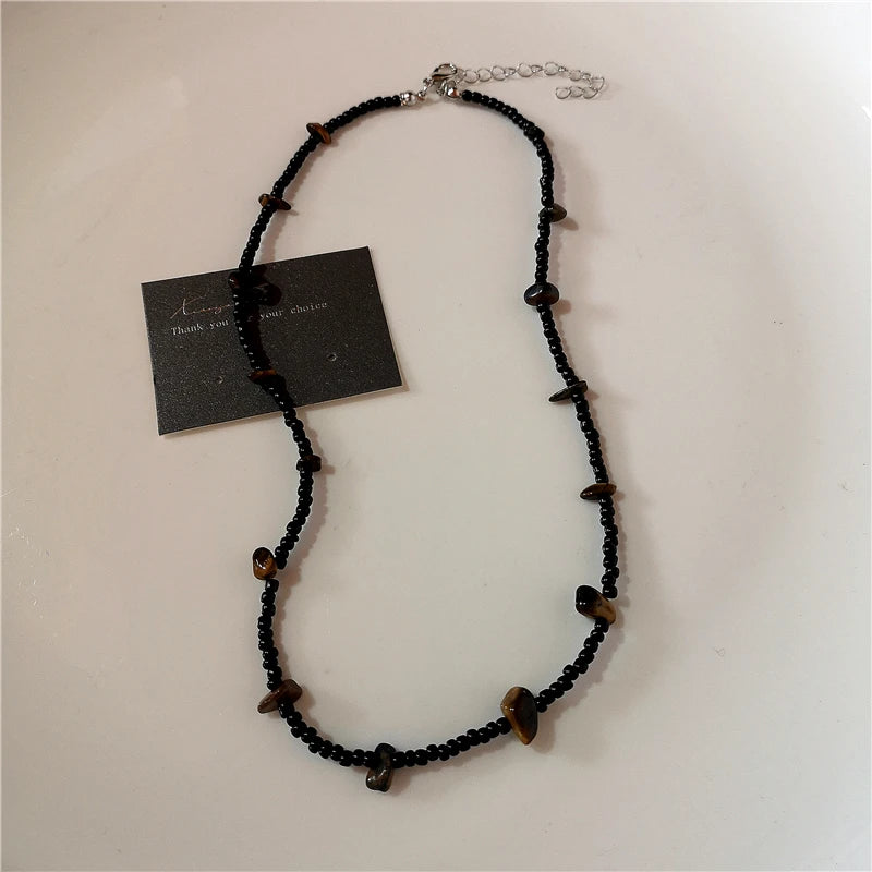 Mode Retro Perlen Schmetterling Metall Y2K Sun Star Opal Anhänger Kette Choker Halskette Für Frauen Böhmen Charme Schmuck Zubehör