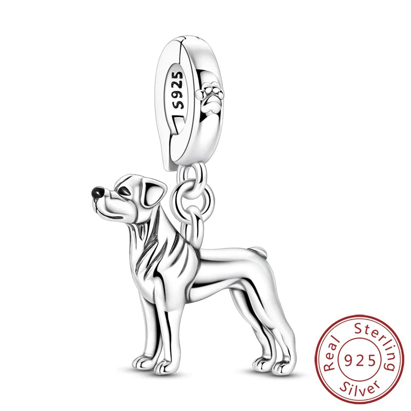 Neue Original Charms Perlen Anhänger 925 Sterling Silber Teddy Pudel Hund Katze Universal Schnalle Charms Fit Armband DIY Schmuck Geschenk