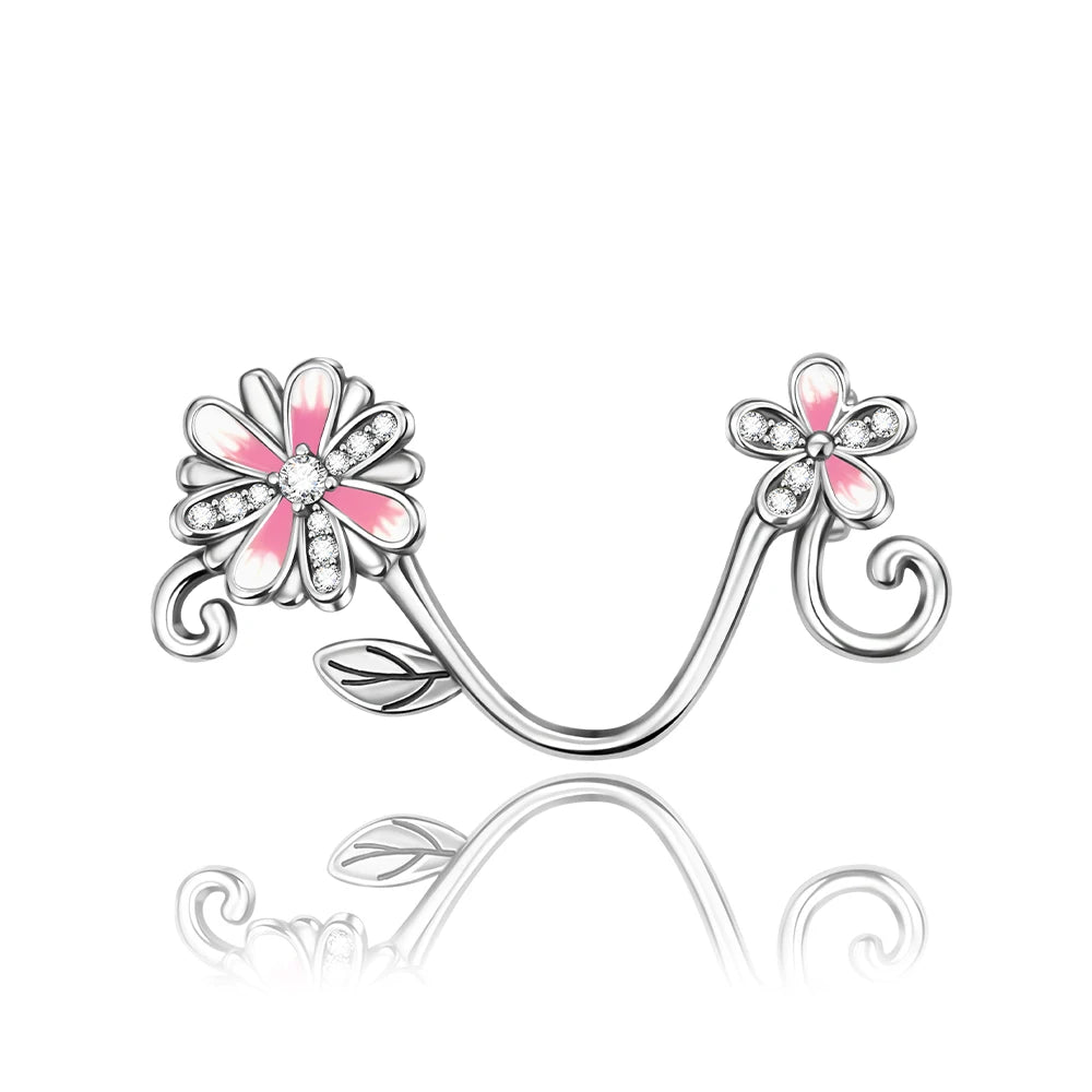 Bunter Schmetterlingsanhänger aus 925er-Sterlingsilber mit Blumen, Perlen, Käfer und Marienkäfer, passend für Armbänder, exquisite Anhänger-Geschenke
