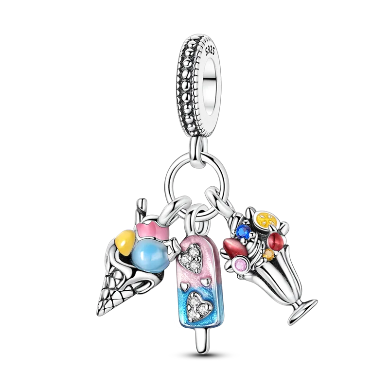 Original-Charm-Perle aus 925er-Sterlingsilber mit eingelegtem Zirkonium, Schleife, Liebesherz, Ballon-Anhänger, passend für Armbänder, DIY-Schmuckmarkierung