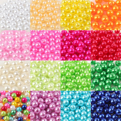 4mm 6mm 8mm 10mm Runde Imitation Perle Perlen Bunte Lose Kunststoff Acryl Spacer Perlen Für schmuck Machen Diy Armband Halskette