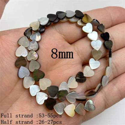 Natürliche graue schwarze Muschelperlen, rund, quadratisch, Perlmutt-Muschelperlen für die Schmuckherstellung, DIY-Charm, Halskette, Armband, Ohrringe