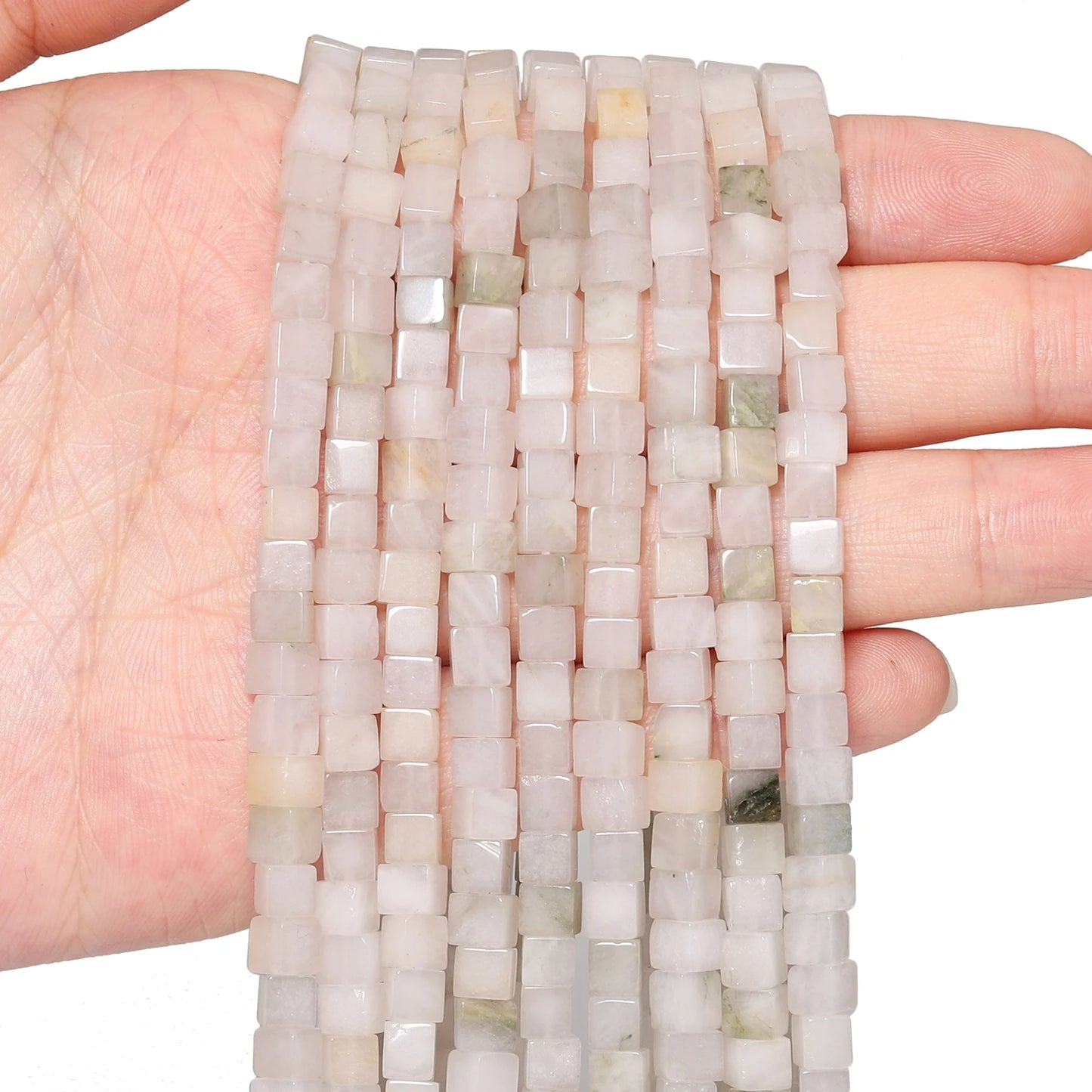 4 mm quadratische Würfelform-Perlen, natürlicher Lapislazuli, Amazonit, lila Achat-Steinperlen für Schmuckherstellung, DIY-Armband-Zubehör