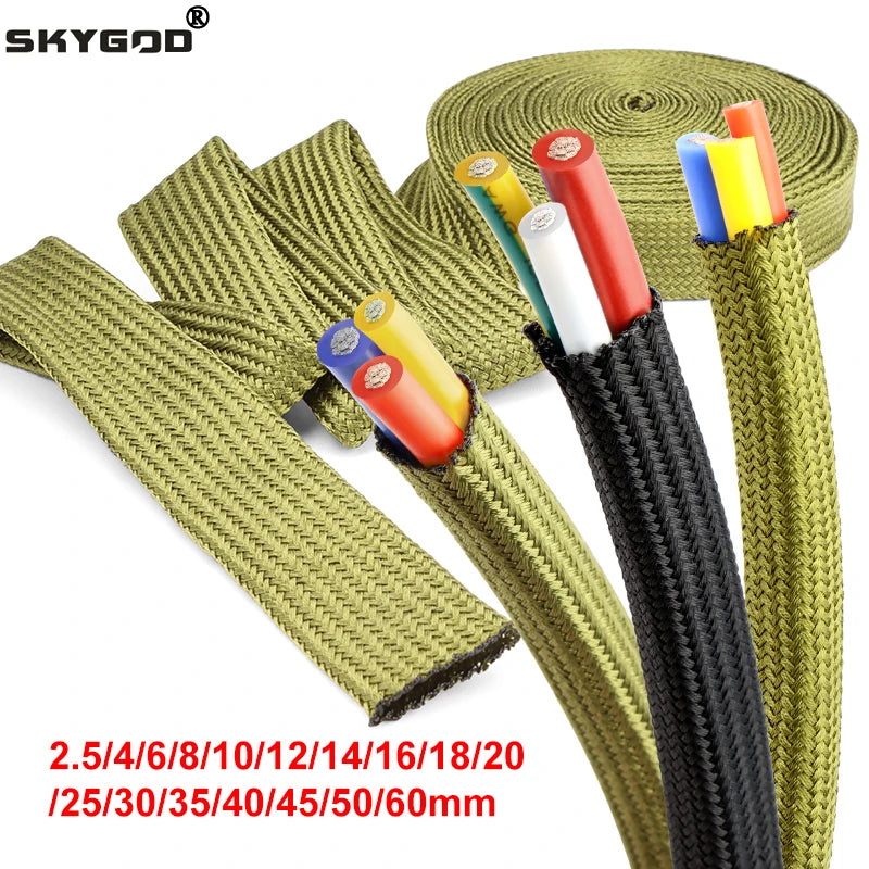10/50 m Polyamid-Kabelhülse, 2,5 mm – 60 mm, Nylon, geflochten, erweiterbar, eng, hochdicht, isolierter Schutz, Drahtwickelhülle