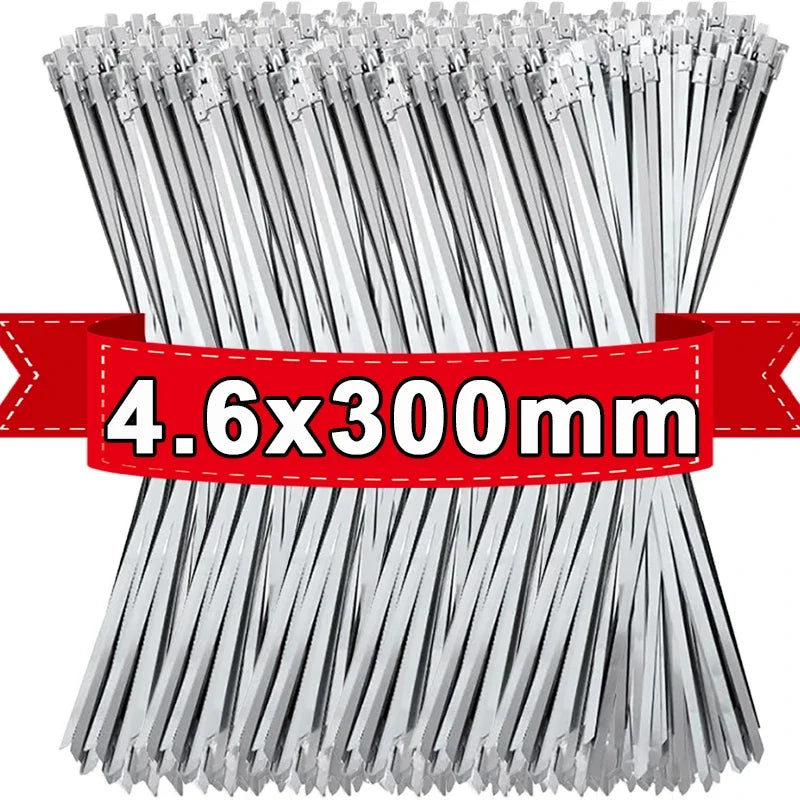 Metall-Kabelbinder, selbstsichernde Befestigungsringe aus Edelstahl, robuste Kabelbinder, Auspufffolie, Organizer für das Heimbüro