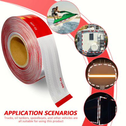 Reflektierendes Sicherheitsband DOT-C2, PET-Material, rot und weiß, wasserdicht, Sonnenschutz, starke Reflexion, Warnband für Sicherheit