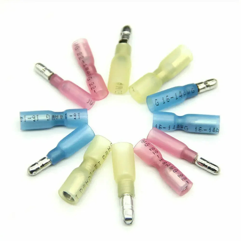 50 Stück Wärmeschrumpf-Kabelverbinder, Weiblich und Männlich, Elektrische Drahtverbinder, Crimpklemmen 10-22AWG, Wasserdicht