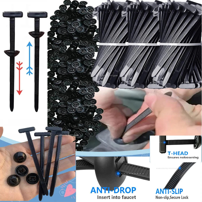 Universal-Kabelbinder-Schnalle aus Nylon, robuster Kabelbinderhalter mit Stift- und Knopf-Design, Kunststoff-Kabelbinder, Werkzeugbefestigungen, Karosserie