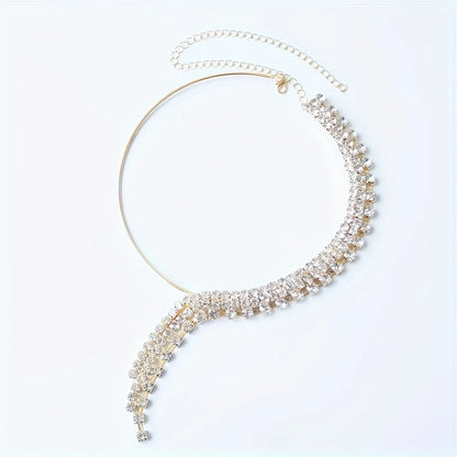 Mode Punk-Stil Halskette Persönlichkeit glänzende Strass Quaste Halskette Schmuck Geschenke auf Frauen Hochzeitsfeier