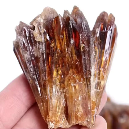 50/100/200 g roher Bernstein-Calcit-Cluster, Cluster mit gelben Bernstein-Calcit-Rohsteinkristallen, Heimdekoration, perfekte Sammlung und Geschenk