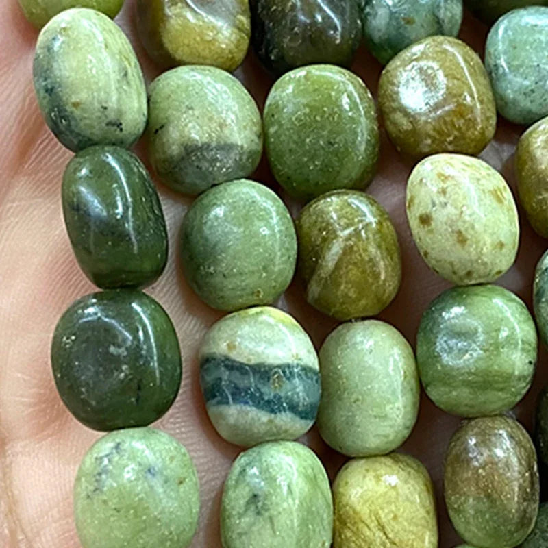Natürliche Stein 8x12MM Unregelmäßige Raw Grün Taiwan Jade Jaspis Lose Spacer Perlen für Schmuck Machen Diy Armband zubehör 15''