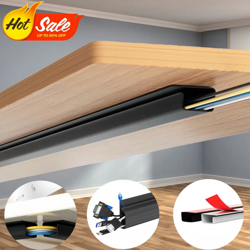 5/1 stücke PVC Kanal Unter Schreibtisch Kabel Management Tablett Organizer Netzkabel draht hider Streifen Protecter Kein Bohren kabel Raceway