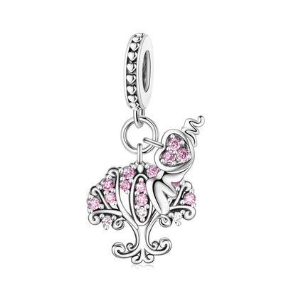 Wunderschöner Charm-Anhänger aus 925er-Sterlingsilber mit grünem Baum des Lebens, passend für DIY-Armband-Halskette. Ein Geschenk der Erlösung, das den Weg führt