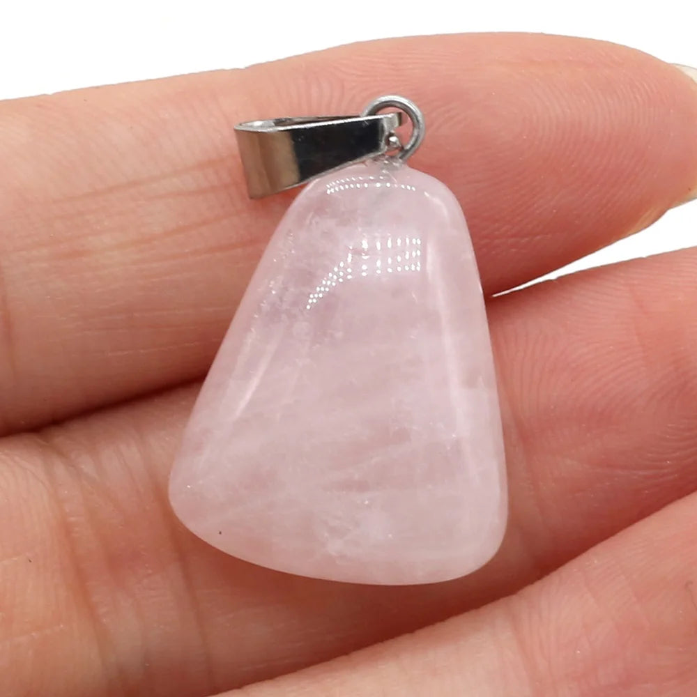 Natürliche Rose Quartzs Tiger Auge Stein Anhänger Trapez Form Steine Anhänger für Die DIY Schmuck NecklaceSize18x25mm