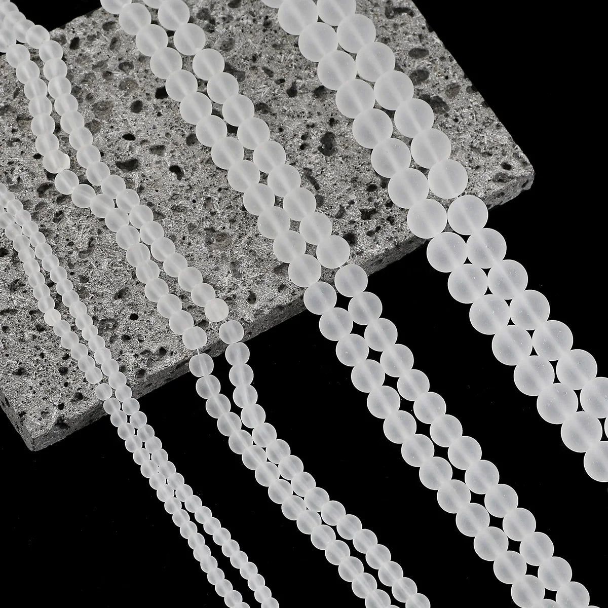 1 Strang weiße Milchglasperlen für die Schmuckherstellung, matte runde lose Perlen, DIY-Armband, Halskette, Bastelbedarf, 4/6/8/10/12 mm