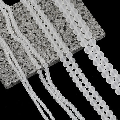 1 Strang weiße Milchglasperlen für die Schmuckherstellung, matte runde lose Perlen, DIY-Armband, Halskette, Bastelbedarf, 4/6/8/10/12 mm